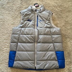 NEW - Nike Gray and Blue Puffer Vest with Blue Raider logo